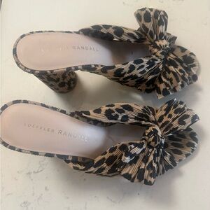 Loeffler Randall Leopard Print Bow Heels